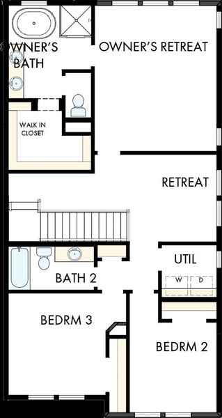 2D floor plan layout of this home in Crosscreek Walk – Overlook, Charleston, SC (Image 3).