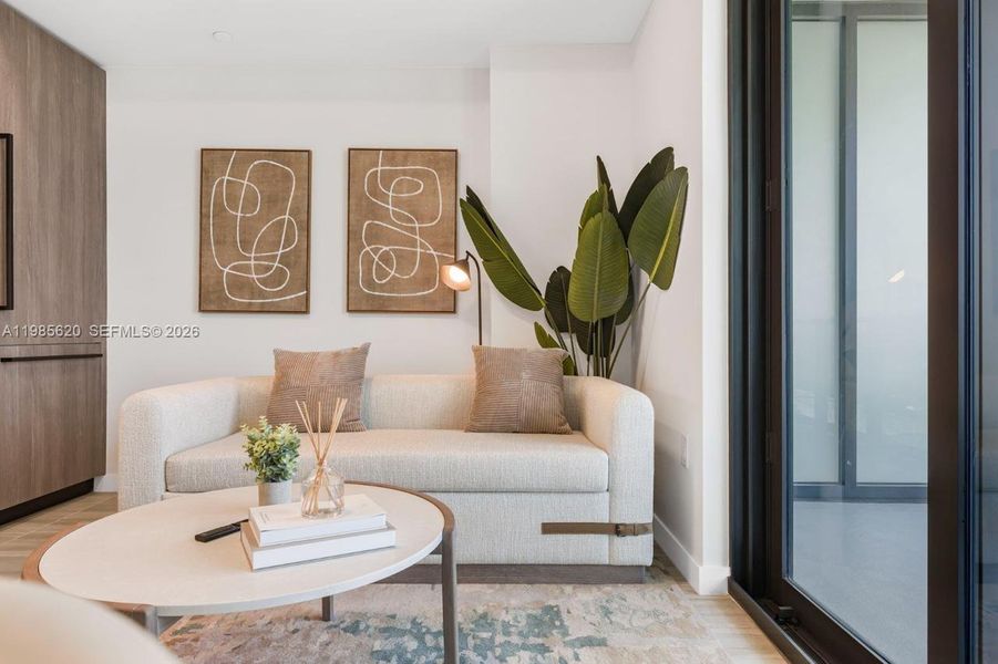 Furnished interior view inside a new home in , Miami Beach (Image 16). Furnished interior view inside a new home in , Miami Beach (Image 16).