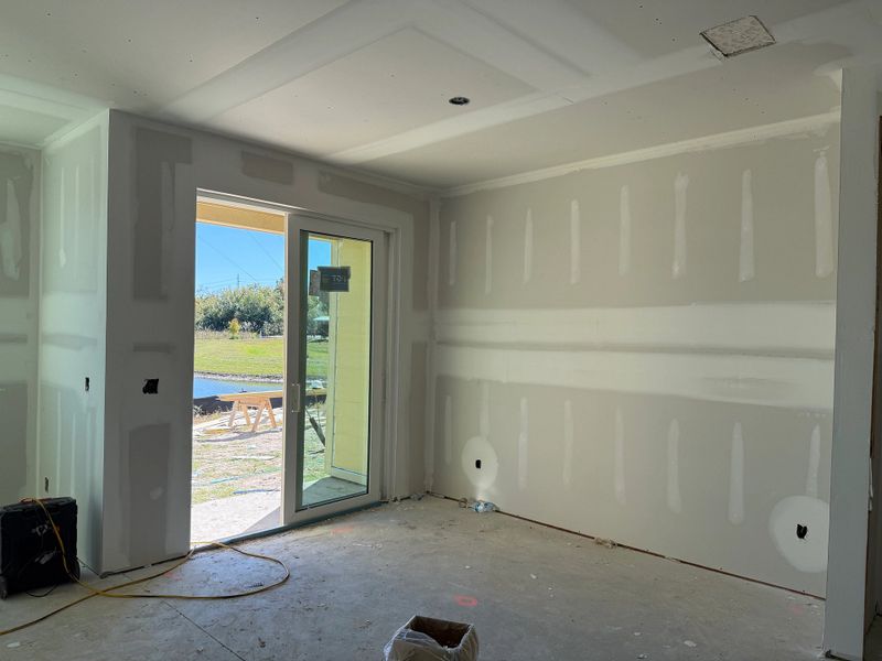 Generous dining space with easy access to the back patio