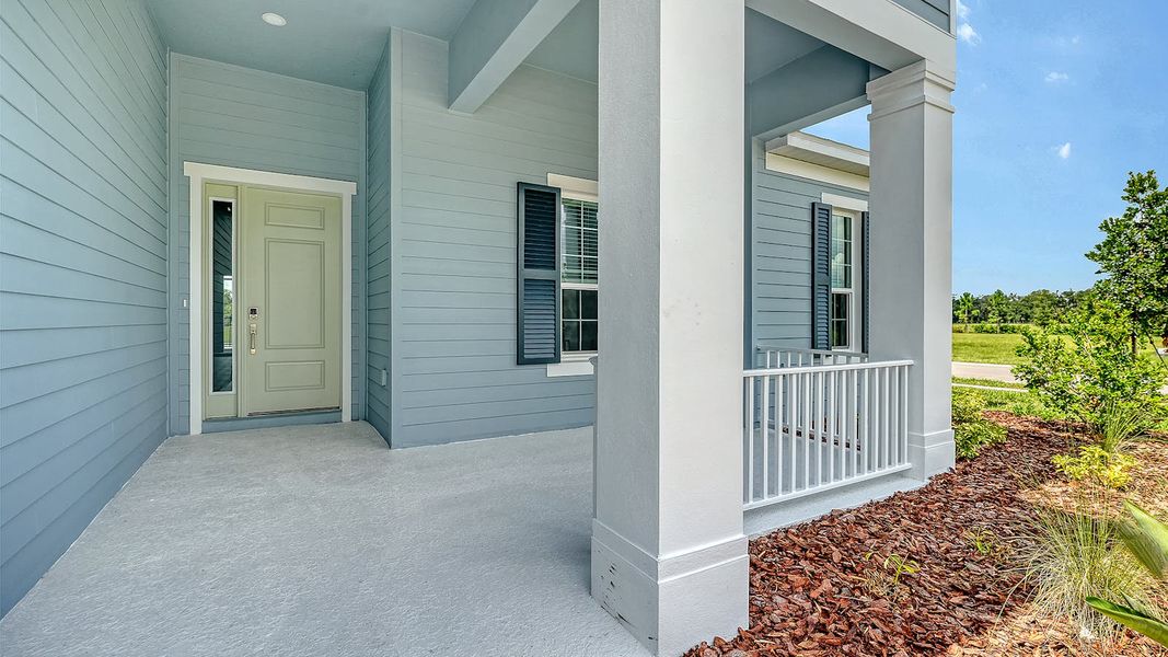 Exterior details and patio area of a home in Canoe Creek Real Estate and Homes for Sale in Parrish, FL - Neal Communities, Parrish (Image 3).