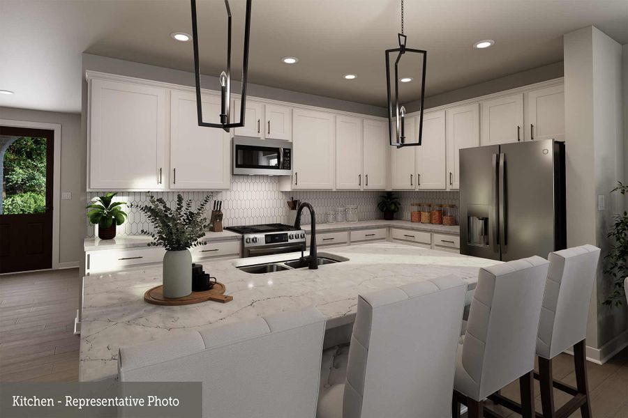 Representative furnished interior of a home built from the The Bonaire by David Weekley Homes in Edgewater Classic Series, Royse City (Image 7).