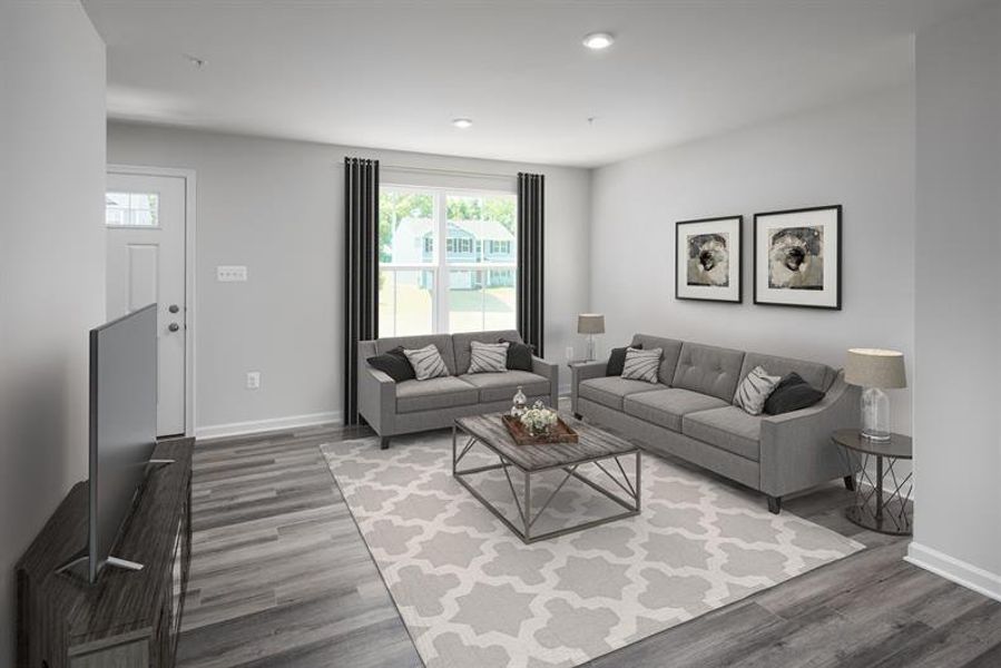 Representative furnished interior of a home built from the Dogwood by Ryan Homes in Riverside at Calhoun, Calhoun (Image 3).