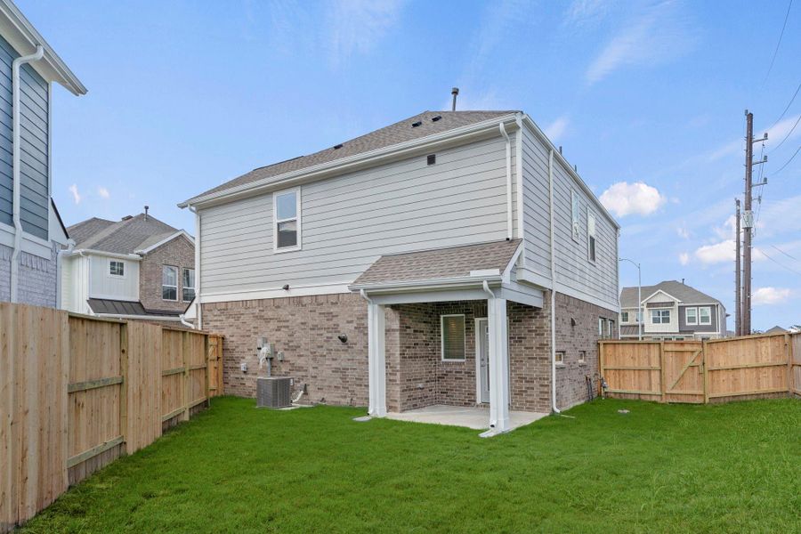 Exterior details and patio area of a home in Meridiana, Manvel (Image 20). Exterior details and patio area of a home in Meridiana, Manvel (Image 20).