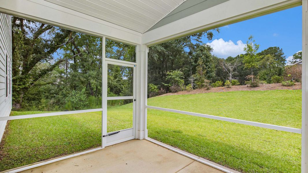 Exterior details and patio area of a home in Rich Square at Brunswick Plantation, Ash (Image 21). Exterior details and patio area of a home in Rich Square at Brunswick Plantation, Ash (Image 21).