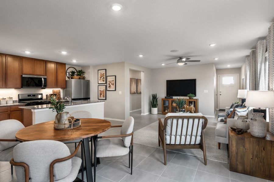 Representative furnished interior of a home built from the 1605 Modeled by KB Home in Watermill-Heritage Collection, Uhland (Image 9).