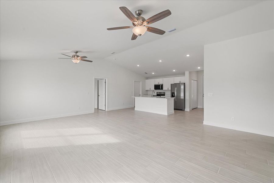 Representative unfurnished interior of a home built from the The Sunset Harbor by Sunlife Homes LLC in Cape Coral, Cape Coral (Image 17). Representative unfurnished interior of a home built from the The Sunset Harbor by Sunlife Homes LLC in Cape Coral, Cape Coral (Image 17).