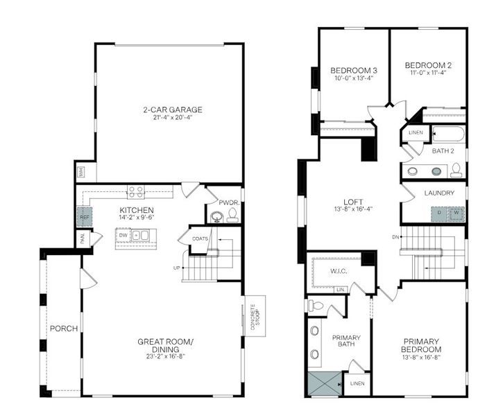 2D floor plan layout of this home in Ironwood Villages at North Creek, Queen Creek, AZ (Image 5).