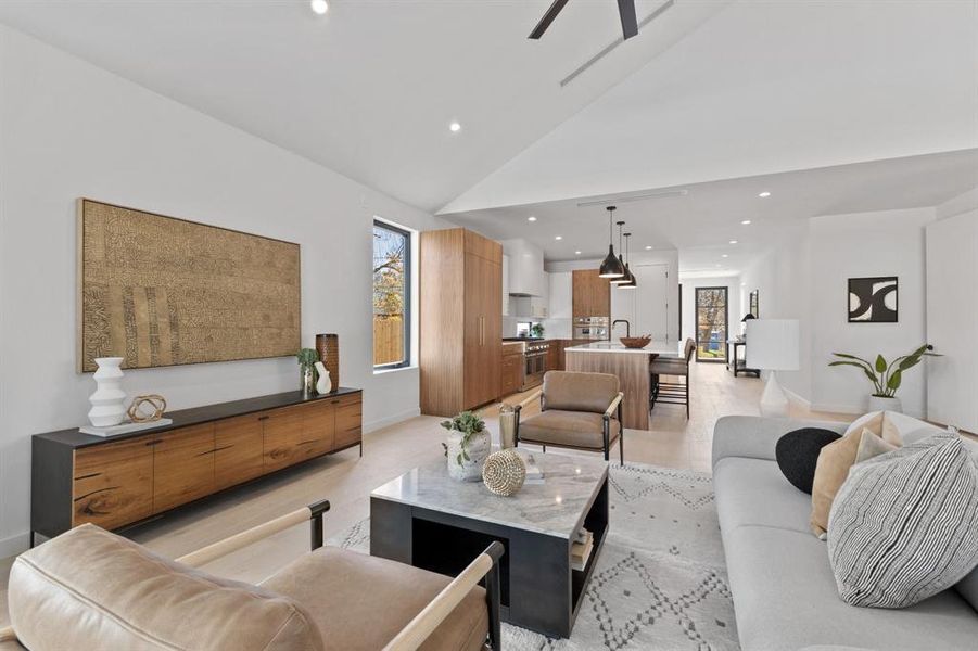 Living and kitchen