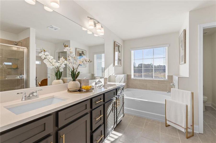 Furnished interior view inside a new home in Clark Farms, Flowery Branch (Image 15). Furnished interior view inside a new home in Clark Farms, Flowery Branch (Image 15).