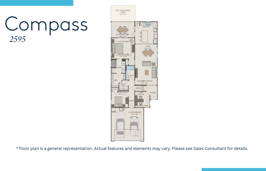2D floor plan layout of this home in Del Webb North Myrtle Beach, Myrtle Beach, SC (Image 5).
