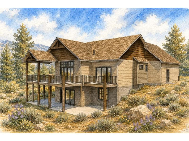 Exterior rendering of this home design in , Red Feather Lakes, CO (Image 3).