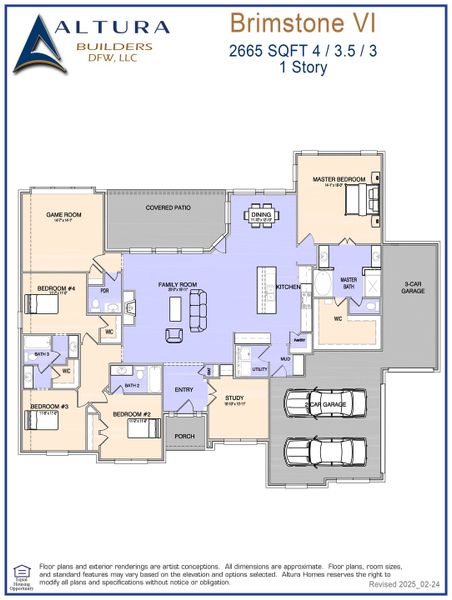 2D floor plan layout of this home in Berkshire Estates, Mesquite, TX (Image 3).