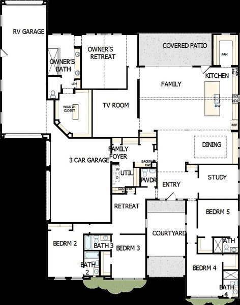 2D floor plan layout of this home in Tierra at Legado West, Queen Creek, AZ (Image 2).