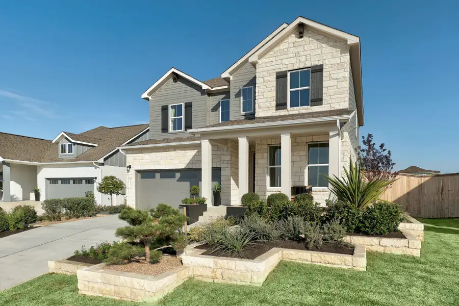 Representative exterior photo of a completed home built from the Oakville by Scott Felder Homes in Flora, Hutto, TX (Image 14).