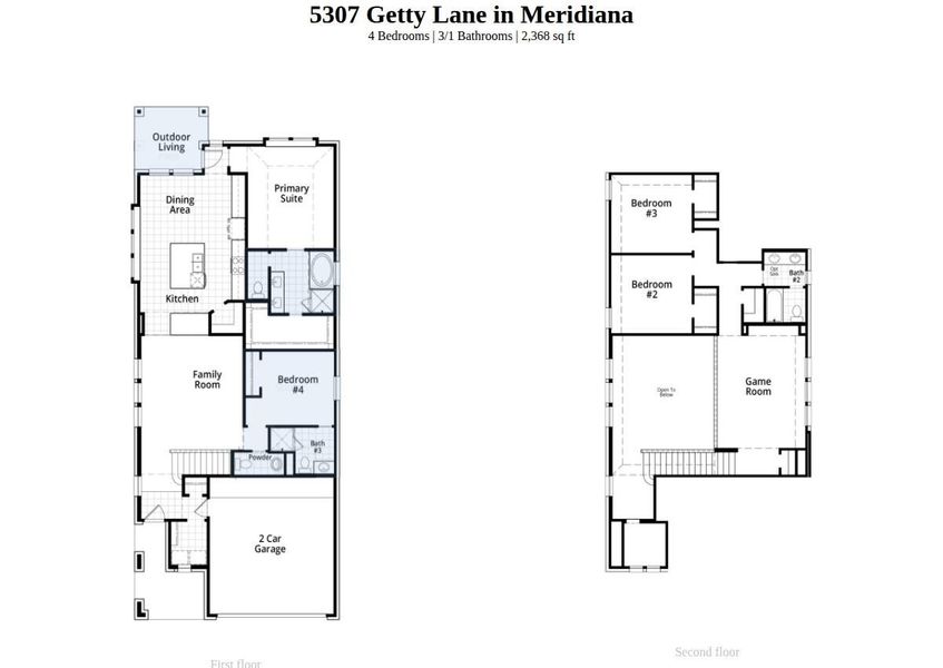 2D floor plan layout of this home in Meridiana, Manvel, TX (Image 3).