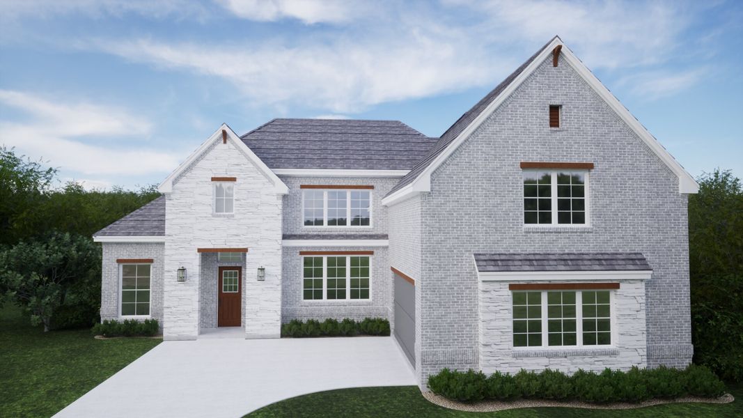 Representative exterior photo of a completed home built from the The Grapevine by Kenmark Homes in LeTara, Haslet, TX (Image 1).