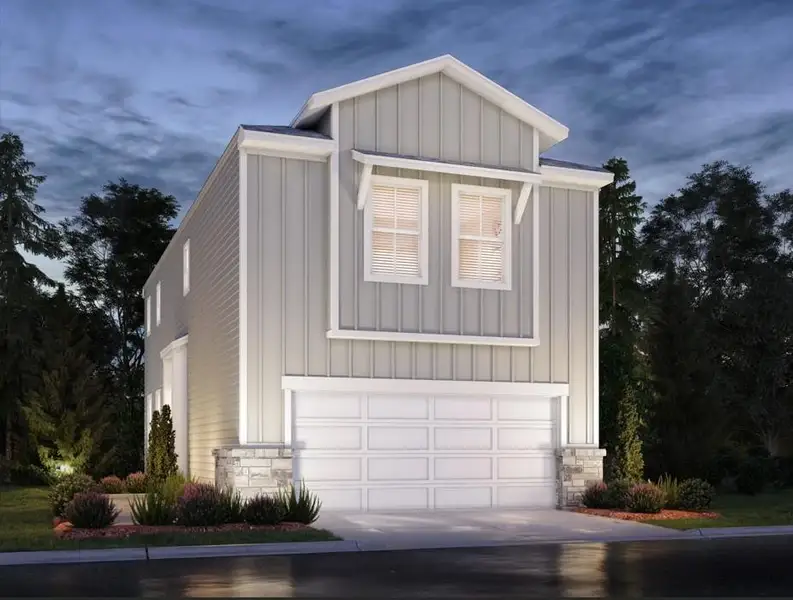 Front exterior of a new home in Parkway Commons - City Series, Missouri City, TX, highlighting curb appeal (Image 1). Front exterior of a new home in Parkway Commons - City Series, Missouri City, TX, highlighting curb appeal (Image 1).