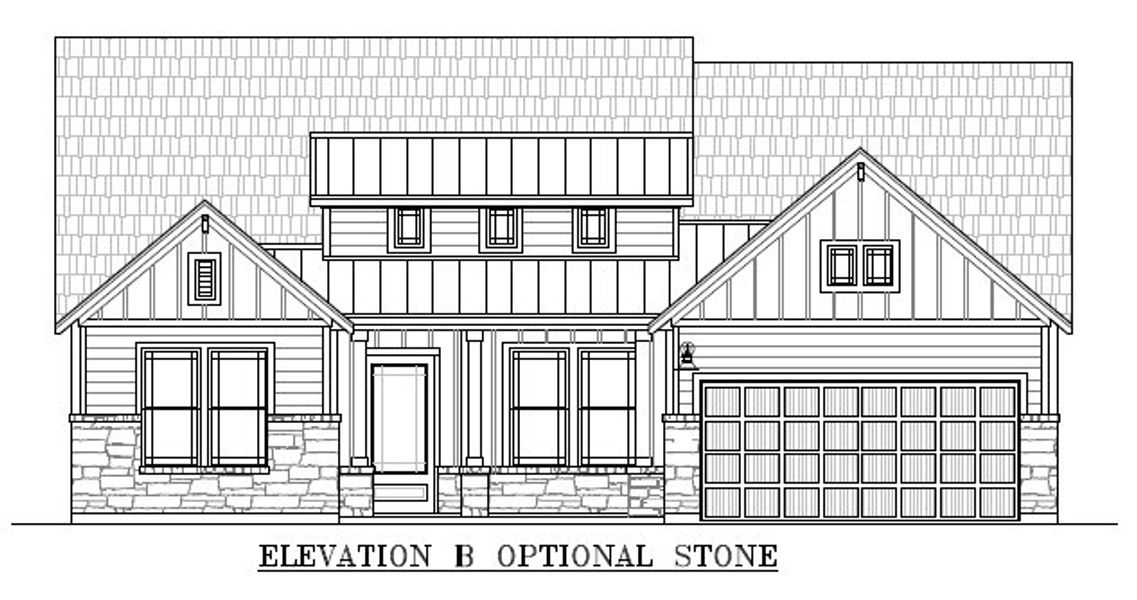 Exterior rendering of this home design in Lariat, Liberty Hill, TX (Image 30).