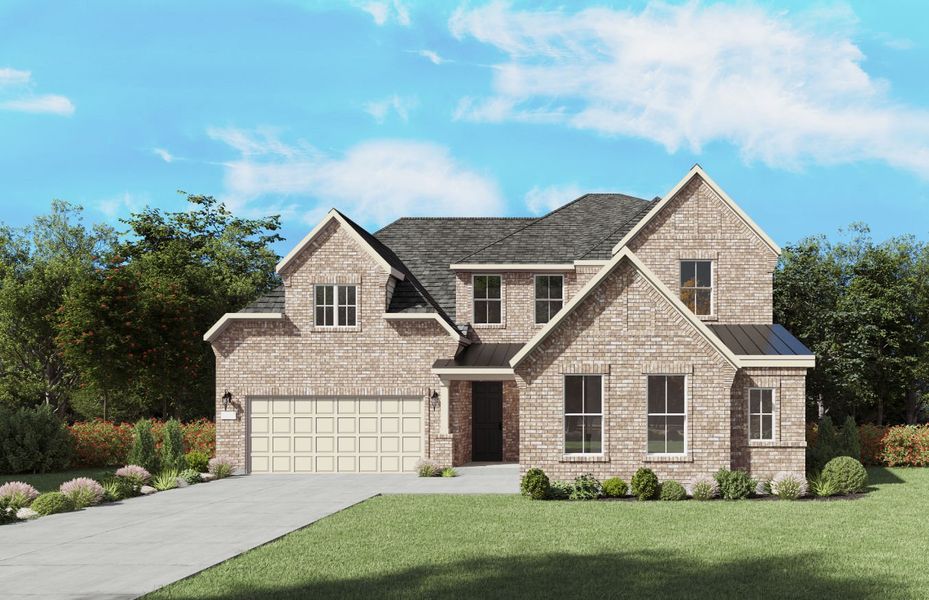 Front exterior of a new home in Wellington, Fort Worth, TX, highlighting curb appeal (Image 1). Front exterior of a new home in Wellington, Fort Worth, TX, highlighting curb appeal (Image 1).