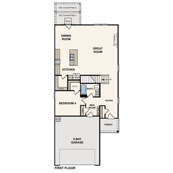 2D floor plan layout of this home in Evelyn, Austin, TX (Image 3).