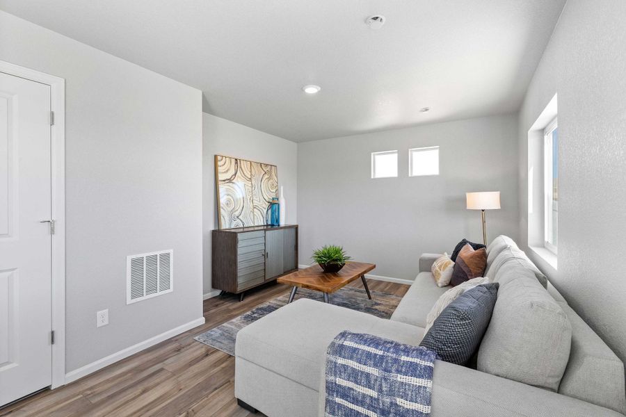 Furnished interior view inside a new home in Banning Lewis Ranch - New Homes Colorado Springs, Colorado Springs (Image 9). Furnished interior view inside a new home in Banning Lewis Ranch - New Homes Colorado Springs, Colorado Springs (Image 9).