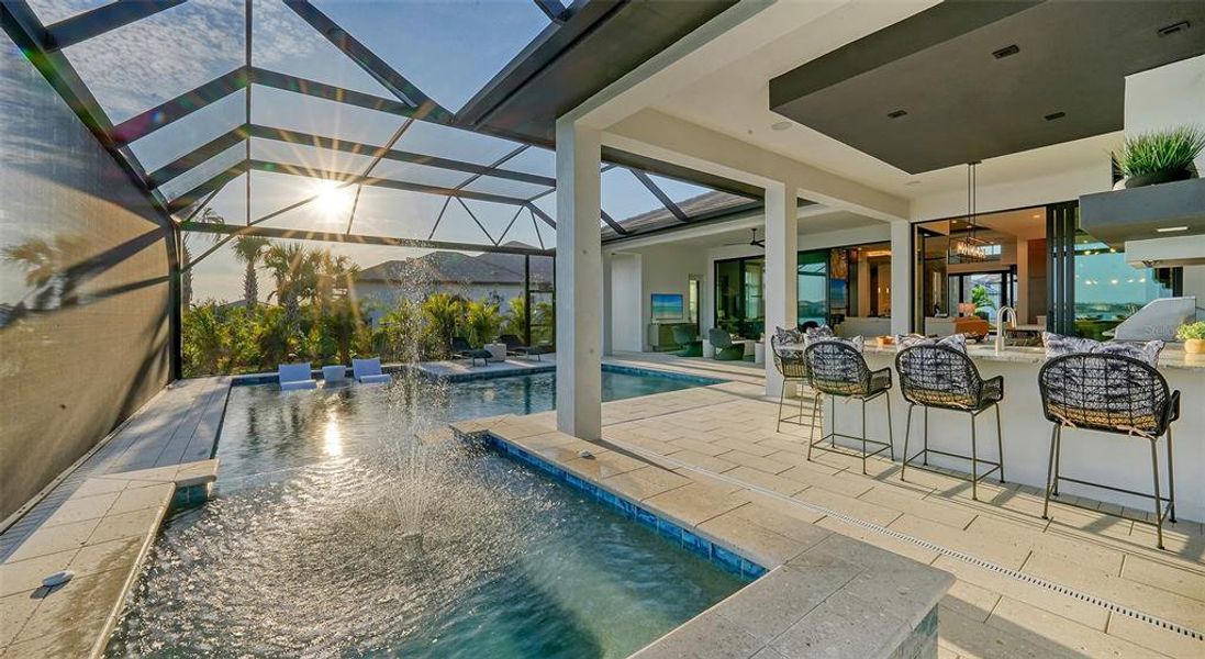 Exterior details and patio area of a home in Wild Blue at Waterside, Sarasota (Image 37).