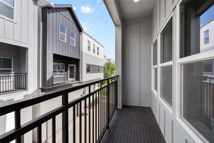 Balcony with weatherproof decking Balcony with weatherproof decking