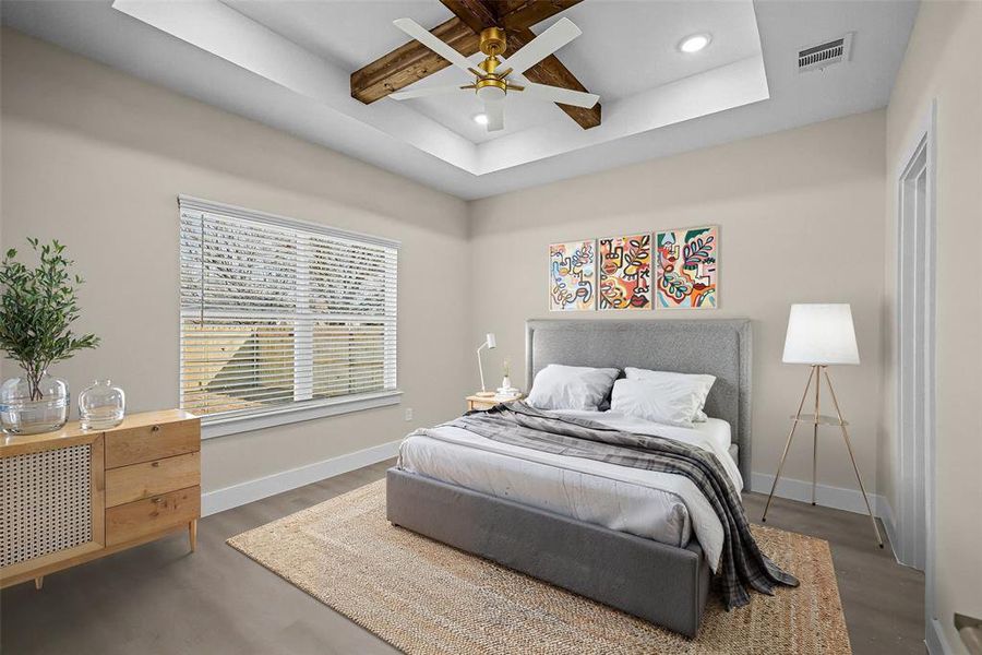 Primary bedroom virtual furniture