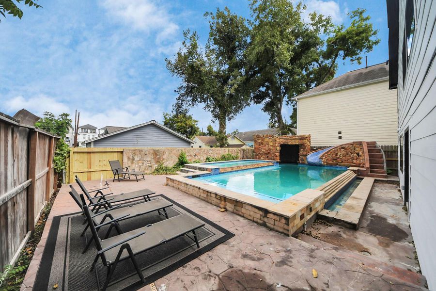 Your private resort-style oasis awaits! Paved patio with plenty of room for tables and lounge chairs. Add some string lights and a fire pit to create the perfect ambience. Your private resort-style oasis awaits! Paved patio with plenty of room for tables and lounge chairs. Add some string lights and a fire pit to create the perfect ambience.