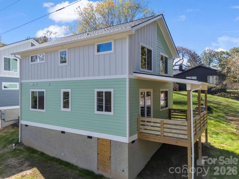 Exterior details and patio area of a home in , Asheville (Image 19).