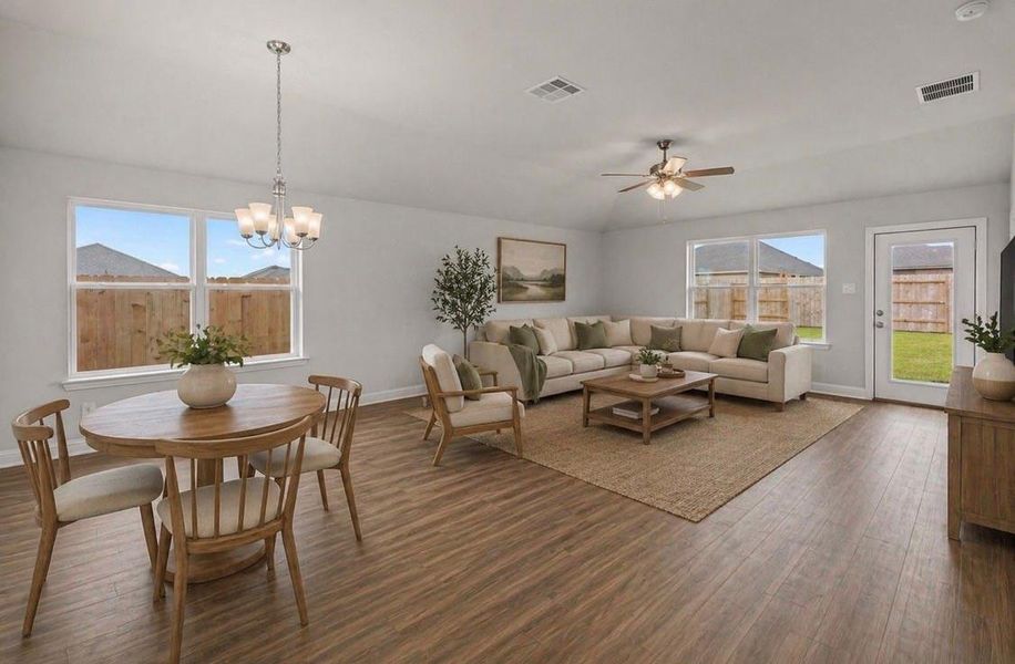 Furnished interior view inside a new home in River Ranch Trails, Dayton (Image 6).