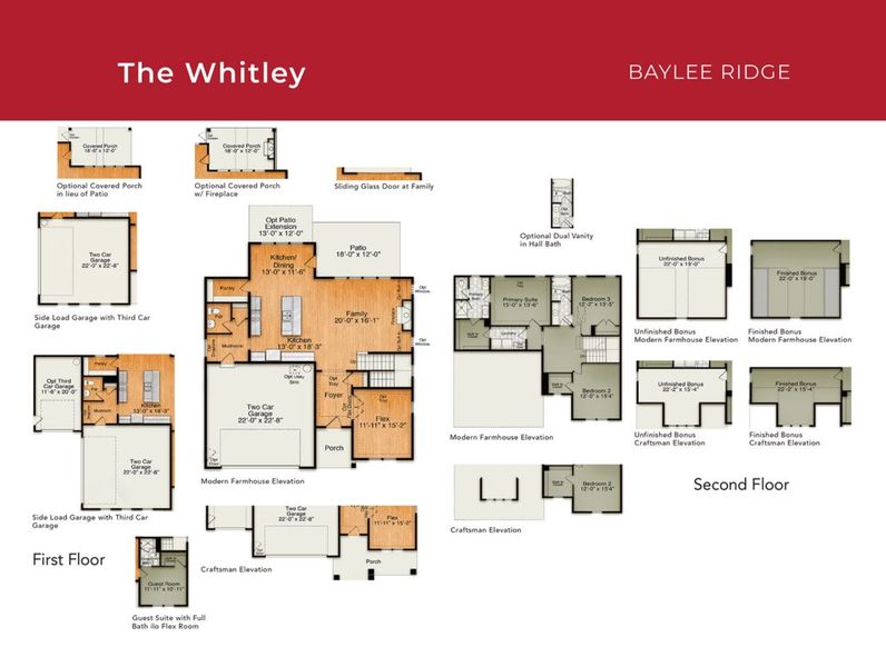 2D floor plan layout for the The Whitley by RobuckHomes in Baylee Ridge, Selma, NC (Image 5). 2D floor plan layout for the The Whitley by RobuckHomes in Baylee Ridge, Selma, NC (Image 5).