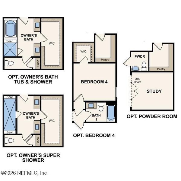 2D floor plan layout of this home in Reserve East, Flagler Beach, FL (Image 6).