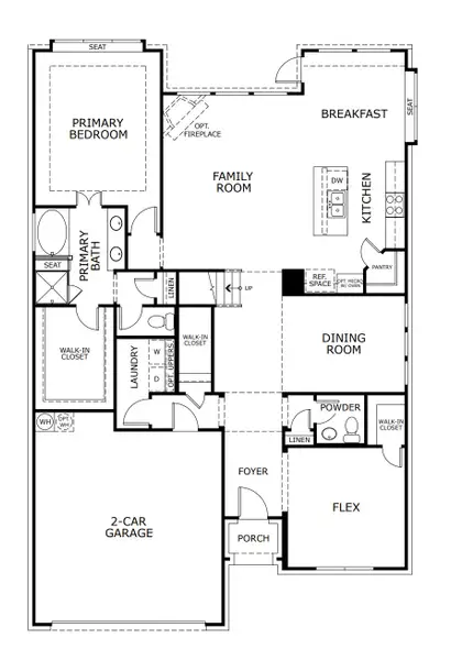 2D floor plan layout for the Concept 2492 by Risewell Homes in Silo Mills, Joshua, TX (Image 3). 2D floor plan layout for the Concept 2492 by Risewell Homes in Silo Mills, Joshua, TX (Image 3).