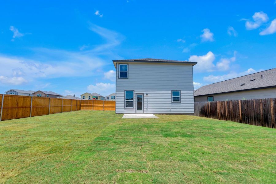 Front exterior of a new home in Sonterra - Cool Water, Jarrell, TX, highlighting curb appeal (Image 18).