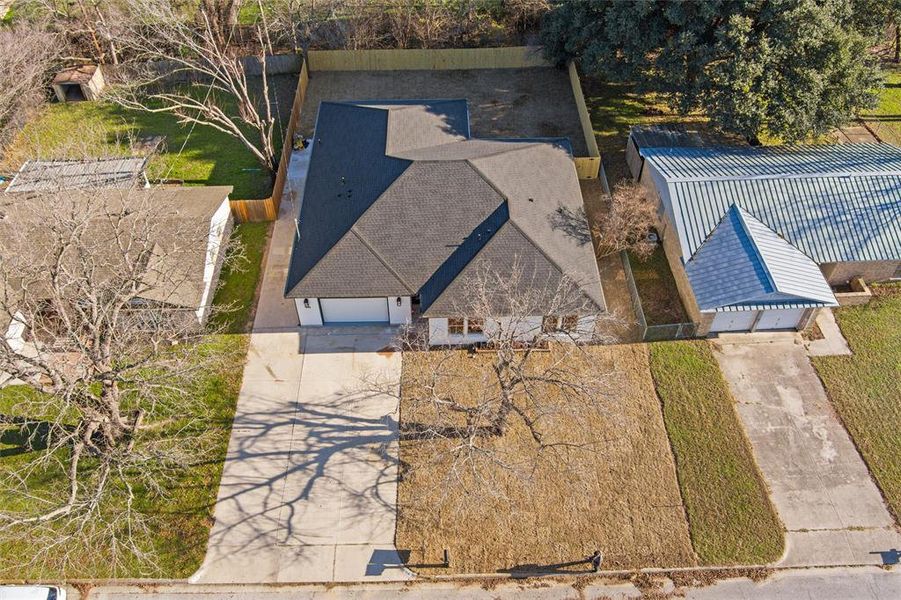 Birds eye view of property