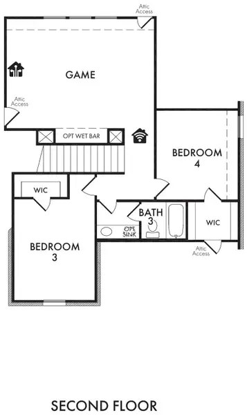 2D floor plan layout for the Kingsgate by Impression Homes in Still Water Lake Estates, Godley, TX (Image 4). 2D floor plan layout for the Kingsgate by Impression Homes in Still Water Lake Estates, Godley, TX (Image 4).