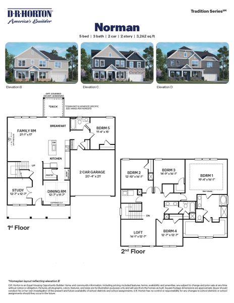 2D floor plan layout for the Norman by D.R. Horton in Kalas Falls, Wake Forest, NC (Image 5). 2D floor plan layout for the Norman by D.R. Horton in Kalas Falls, Wake Forest, NC (Image 5).