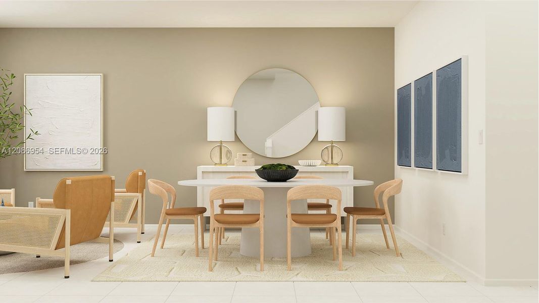 Furnished interior view inside a new home in Del Mar, Miami (Image 12).