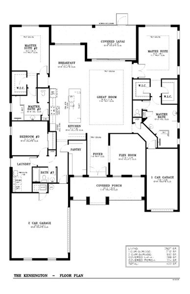 2D floor plan layout for the Kensington by Colen Built Development, LLC in On Top of the World Communities, Ocala, FL (Image 3). 2D floor plan layout for the Kensington by Colen Built Development, LLC in On Top of the World Communities, Ocala, FL (Image 3).