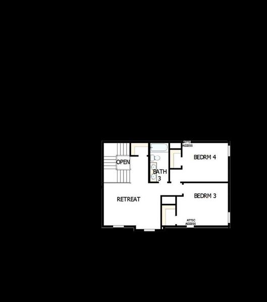 2D floor plan layout of this home in Northshore at Lakewood Village - Garden Series, Lakewood Village, TX (Image 4).
