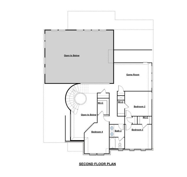 2D floor plan layout for the Harrison by GFO Home in Eagle Estates, Burleson, TX (Image 3).