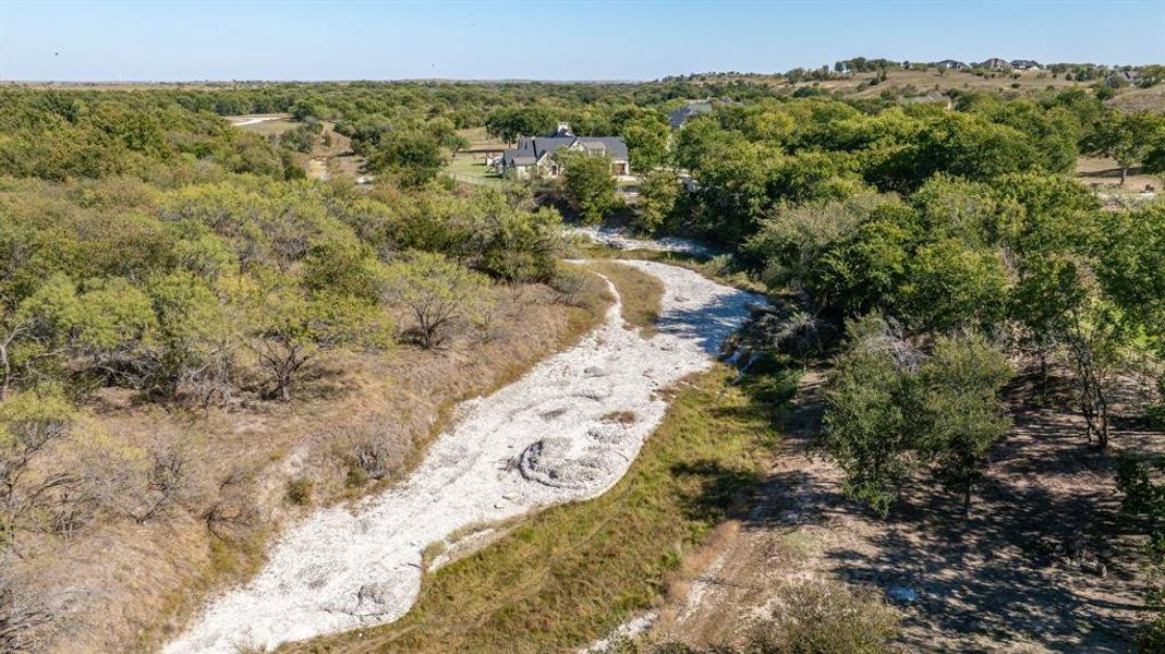 Bird's eye view of creekbed Bird's eye view of creekbed