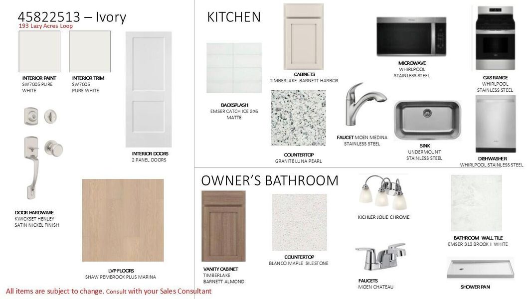 Sample of building materials used in homes in Discover - Select, Summerville (Image 28).