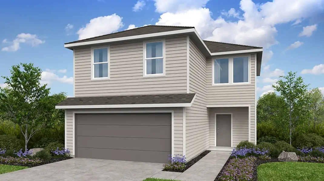 Representative exterior photo of a completed home built from the Harrier by Taylor Morrison in Longview 40s, Del Valle, TX (Image 4). Representative exterior photo of a completed home built from the Harrier by Taylor Morrison in Longview 40s, Del Valle, TX (Image 4).
