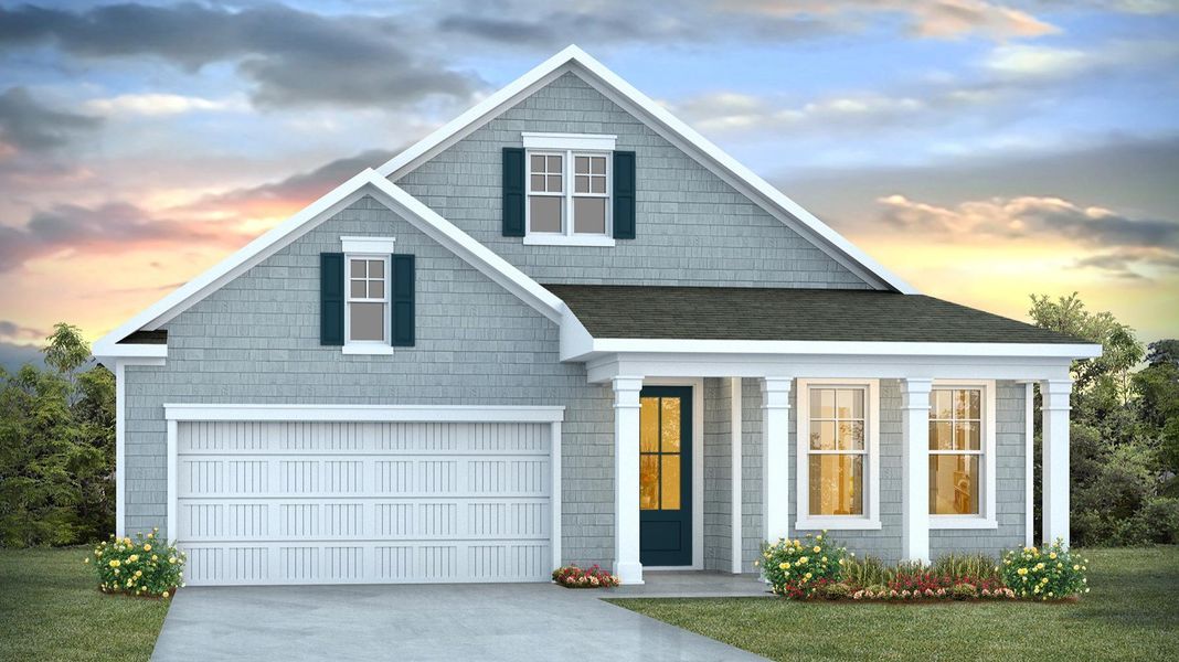 Representative exterior photo of a completed home built from the DARBY by D.R. Horton in Cross Creek, Lexington, SC (Image 4).