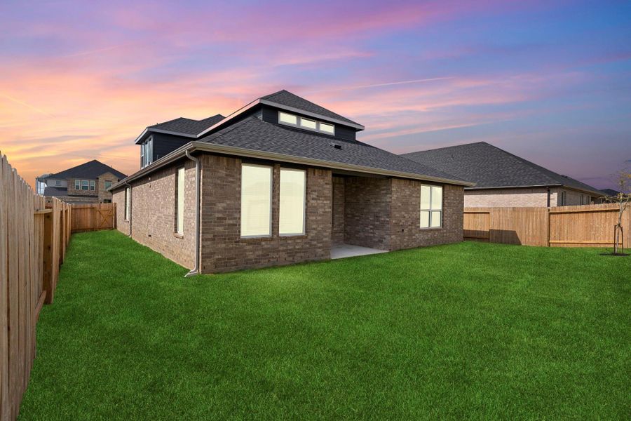 Exterior details and patio area of a home in Westland Ranch 50' Homesites, League City (Image 28).