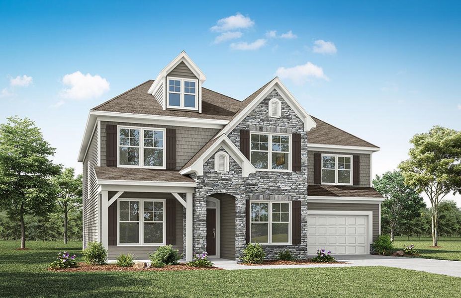 Representative exterior photo of a completed home built from the Colfax by Eastwood Homes in The Enclave at Laurelbrook, Sherrills Ford, NC (Image 8).
