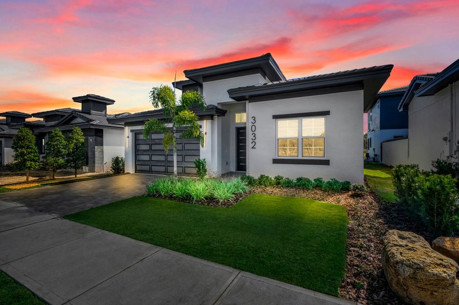Representative exterior photo of a completed home built from the Marbella by ABD Development in Hampton Green at Providence, Davenport, FL (Image 31).