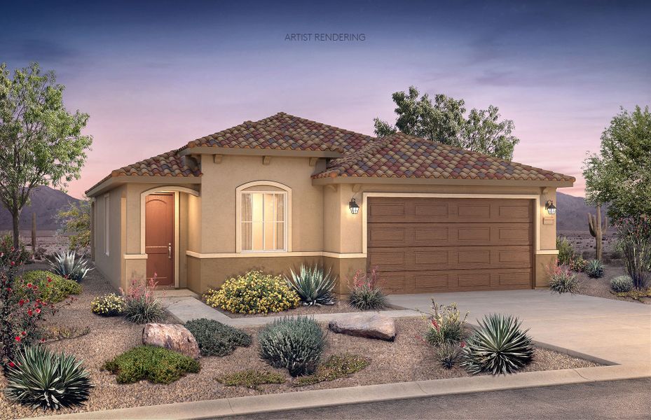 Representative exterior photo of a completed home built from the Venture by Del Webb in Sun City Festival, Buckeye, AZ (Image 11).
